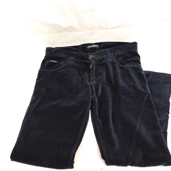 Dolce & Gabbana Mens Black Velvet Pants